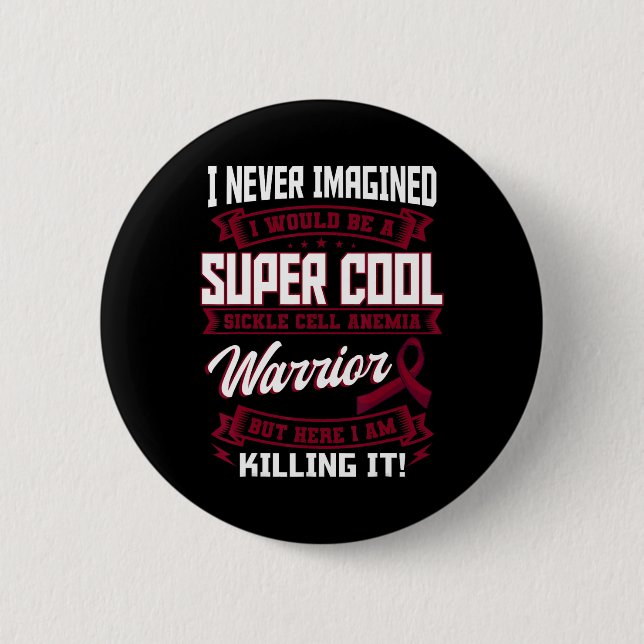 Sichelzellkrankheit Krieger-Burgund-Bewusstseinsri Button (Vorderseite)