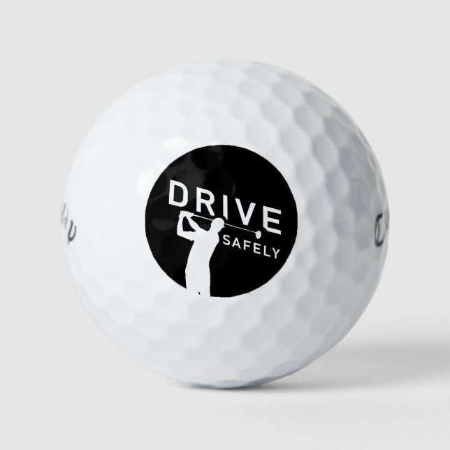 Sicher fahren - Funny Golfer Zitat Golfball (Vorderseite)