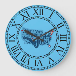Sicher und glücklich 4. Juli Große Wanduhr