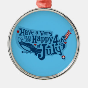 Sicher und glücklich 4. Juli Ornament Aus Metall
