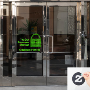 Sichere digitale Sperre im Maschinencode-Geschäft Fensteraufkleber