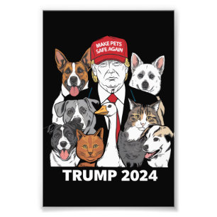 Sichere Haustiere Trump 2024 Rette unsere Haustier Fotodruck