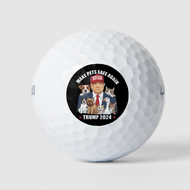 Sichere Haustiere Trump 2024 Rette unsere Haustier Golfball (Vorderseite)