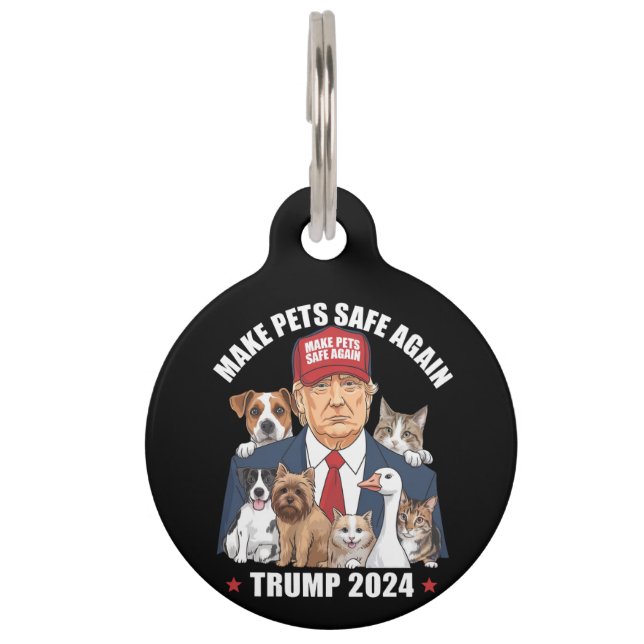 Sichere Haustiere Trump 2024 Rette unsere Haustier Haustiermarke (Vorderseite)