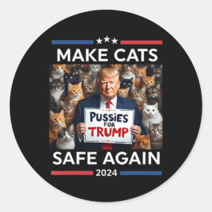 Sichere Haustiere Trump 2024 Rette unsere Haustier Runder Aufkleber