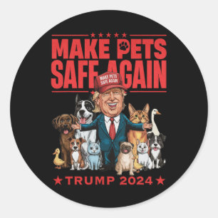 Sichere Haustiere Trump 2024 Rette unsere Haustier Runder Aufkleber