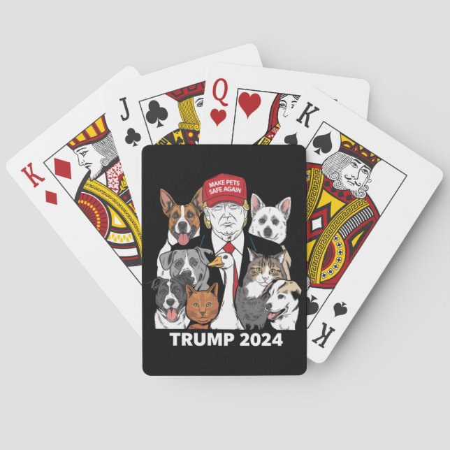 Sichere Haustiere Trump 2024 Rette unsere Haustier Spielkarten (Rückseite)