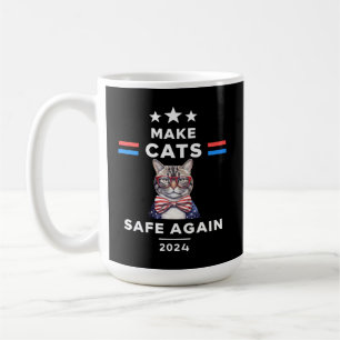 Sichere Katzen bei den lustigen Katzen-Wahlen 2024 Kaffeetasse