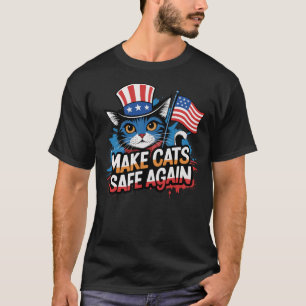 Sichere Katzen bei den sonnigen Wahlen 2024 - Qu T-Shirt