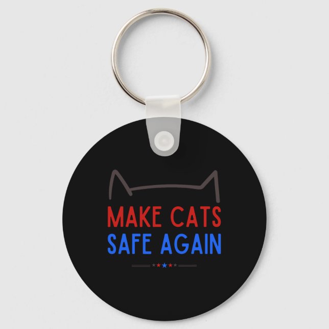 Sichere Katzen - Funny Cat Safety Awareness Schlüsselanhänger (Vorderseite)
