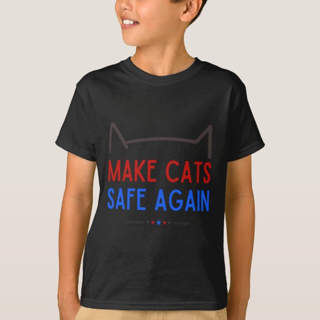 Sichere Katzen - Funny Cat Safety Awareness T-Shirt (Vorderseite)