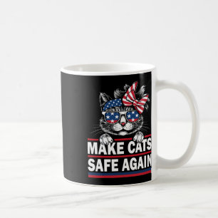 Sichere Katzen wieder Funny Cat Lover US Flag Kaffeetasse