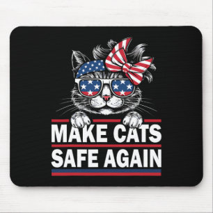 Sichere Katzen wieder Funny Cat Lover US Flag Mousepad