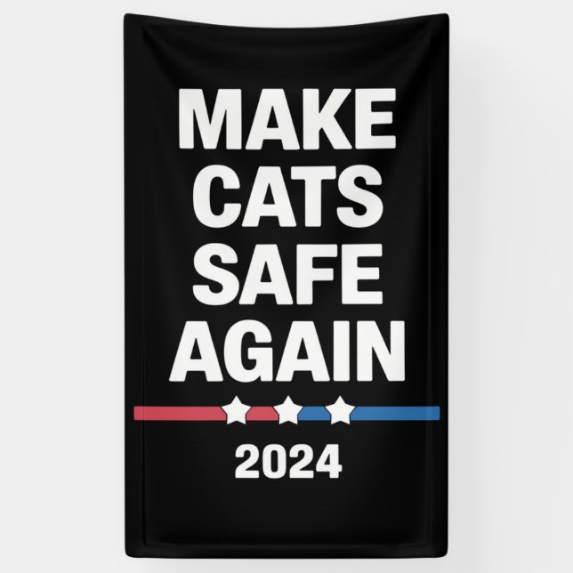 Sichere Katzen zum Präsidenten 2024 Banner (Vertikal)
