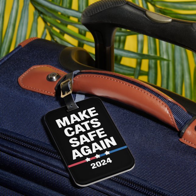 Sichere Katzen zum Präsidenten 2024 Gepäckanhänger (Vorderseite Insitu 1)