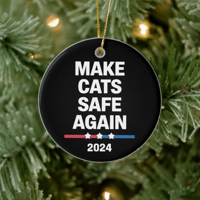 Sichere Katzen zum Präsidenten 2024 Keramik Ornament (Baum)
