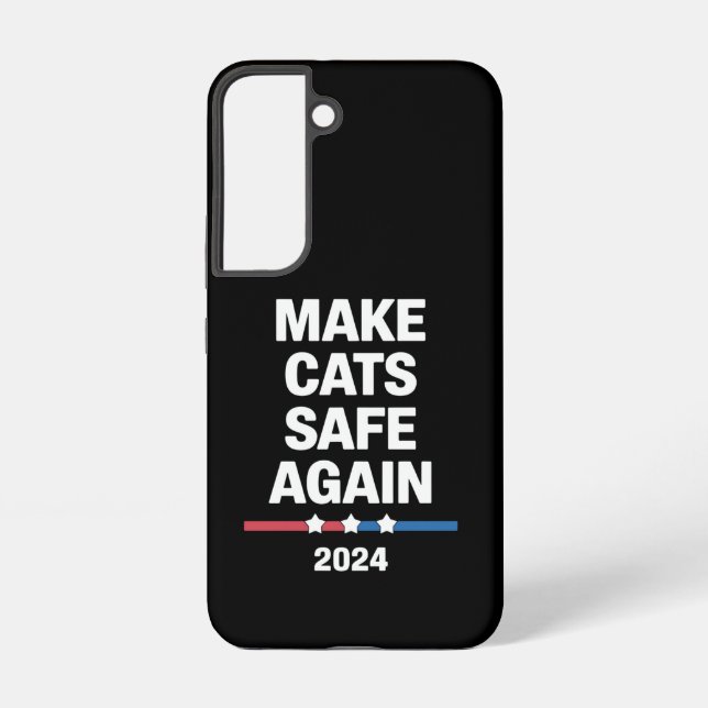 Sichere Katzen zum Präsidenten 2024 Samsung Galaxy Hülle (Rückseite)