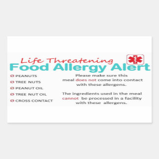 Sichere Stickers - Erdnuss- und BaumNut-Allergie
