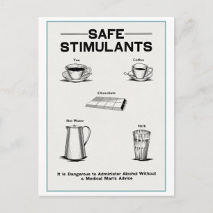 "Sichere Stimulanzien" Vintage-Enthaltsamkeitsplak Postkarte