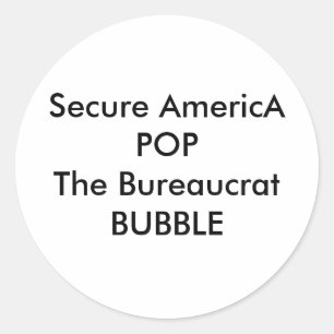 Sicherer AmericA-POP - Das Bürokrat-BUBBLE Runder Aufkleber