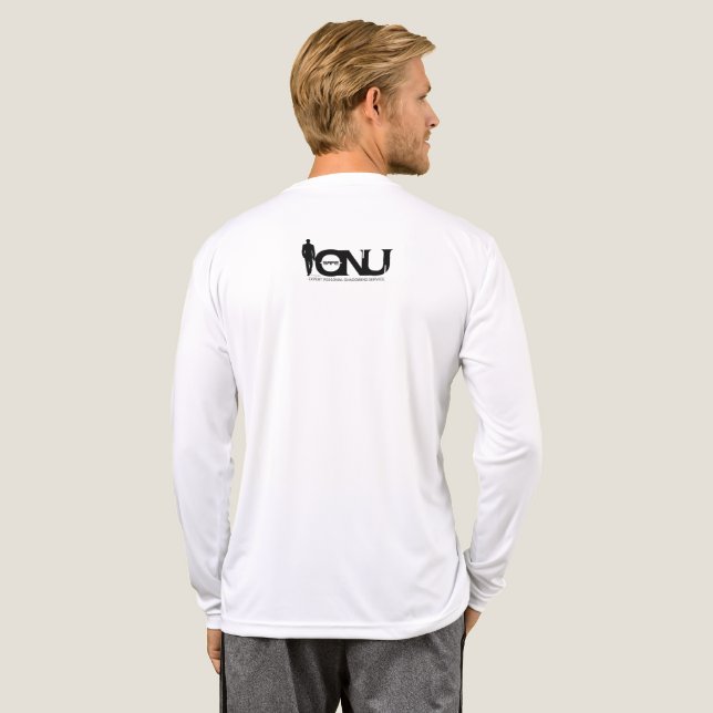 Sicherer IonU-Goldschild mit schwarzem Logo auf de Tri-Blend Shirt (Voller Rücken)