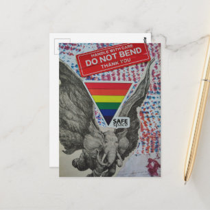 Sicherer Raum Fliegender Elefant Fantasy Collage Postkarte