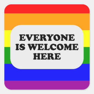 Sicherer Raum LGBT Gay Pride Verbündeter Regenboge Quadratischer Aufkleber