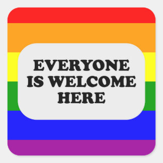 Sicherer Raum LGBT Gay Pride Verbündeter Regenboge Quadratischer Aufkleber