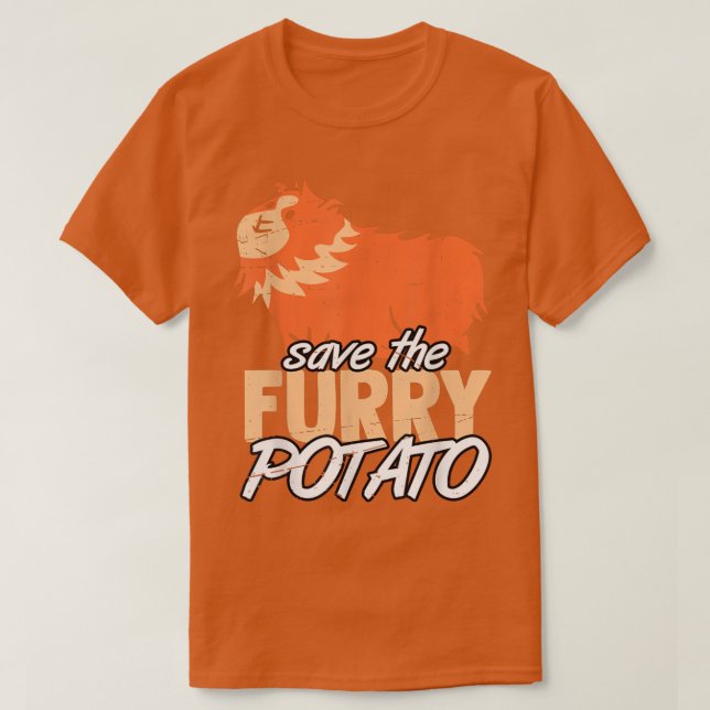 Sicherer T - Shirt für die Guinea von Furry Potato (Design vorne)