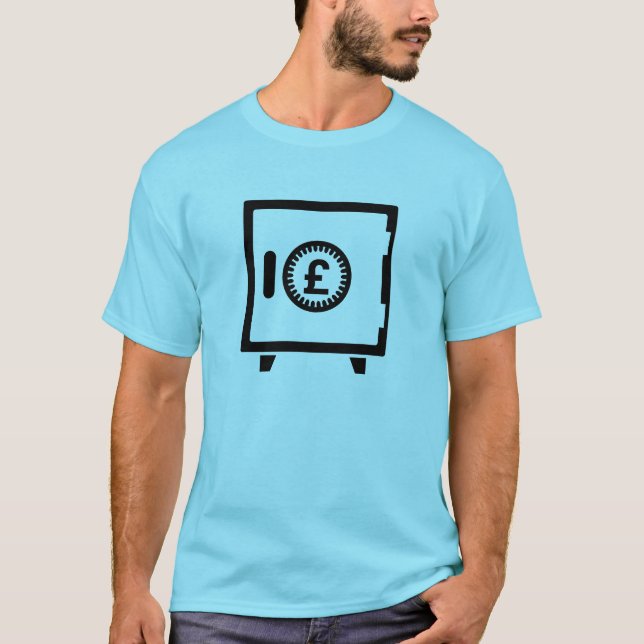 Sicherer Tresor mit Pfund-Zeichen T-Shirt (Vorderseite)