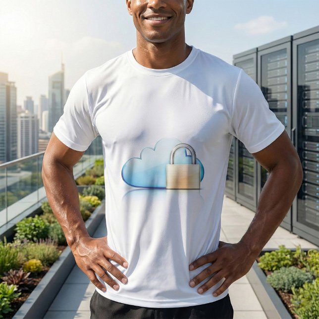 Sicheres Cloud-Speicher-Symbol mit Vorhängeschloss T-Shirt (Von Creator hochgeladen)