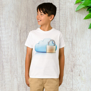 Sicheres Cloud-Speicher-Symbol mit Vorhängeschloss T-Shirt