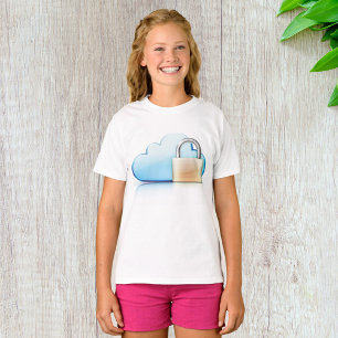 Sicheres Cloud-Speicher-Symbol mit Vorhängeschloss T-Shirt