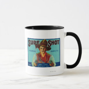 Sicheres Schuss-Birnen-Kiste LabelPotter Tal, CA Tasse