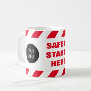 Sicherheit beginnt hier mit dem Logo des Red White Kaffeetasse