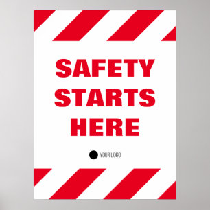 Sicherheit beginnt hier Rot-Weiß-Arbeitsplatz-Zita Poster