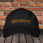 Sicherheit bestickt Baseballkappe Gold / Schwarz Bestickte Baseballkappe<br><div class="desc">Bestickte Hats: Klassische goldfarbene/schwarze Modebaseballkappe mit der Aufschrift "SECURITY" für Nachtklub,  Schüler Party,  geheimes Santa,  Junggeselle / Junggesellenabend,  Hochzeit,  Kostümkleid für Party aufwärts / abends out</div>
