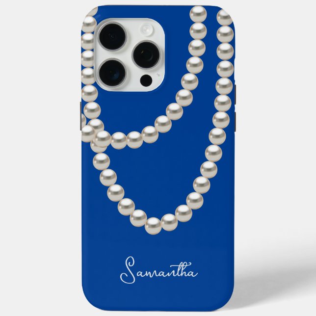 Sicherheit Blaue Perlenhalskette Case-Mate iPhone Hülle (Rückseite)