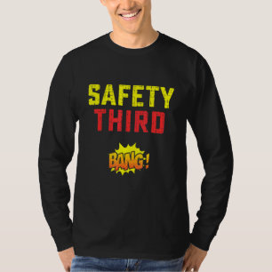 Sicherheit Dritte Feuerwerke Bang Patriotic 4. Jul T-Shirt