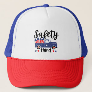 Sicherheit Dritter 4. Juli Feuerwerk Patriotic T-S Truckerkappe