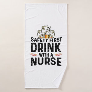 Sicherheit Erste Drink Bier Drinker Nurse National Badehandtuch