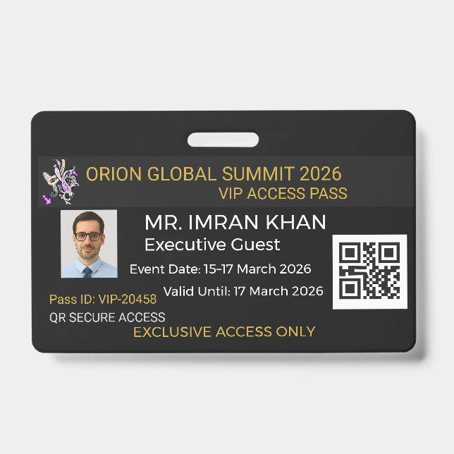 Sicherheit Geschäftsabzeichen VIP-Abzeichen! Ausweis (Vorderseite)