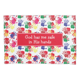 SICHERHEIT IN WARENHANDEN Kids Painted Hands Kissenbezug