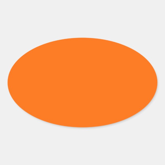 Sicherheit Orange Simple Colority Ovaler Aufkleber (Vorderseite)