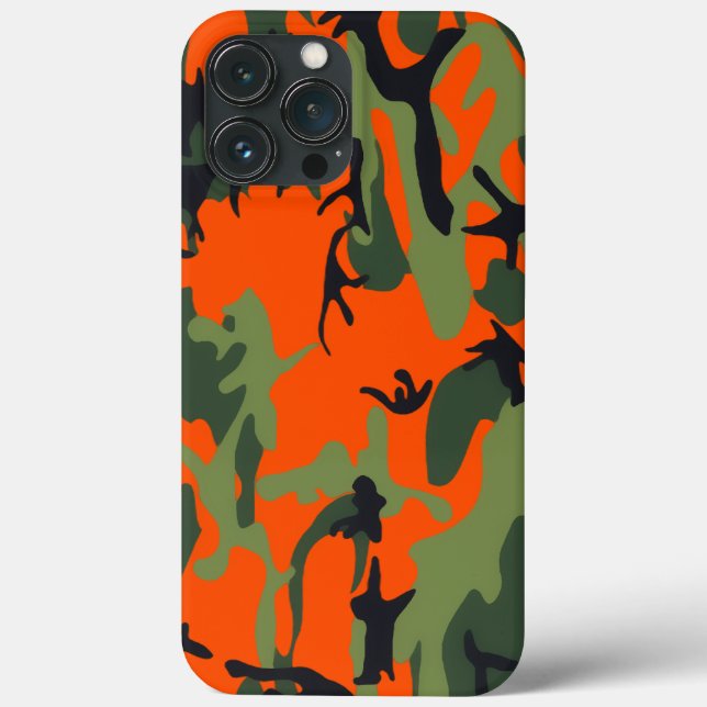 Sicherheit Orange und grüne Camouflage Case-Mate iPhone Hülle (Rückseite)