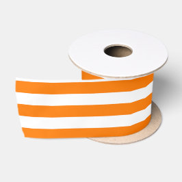Sicherheit Orange und Weiße Streifen Satinband