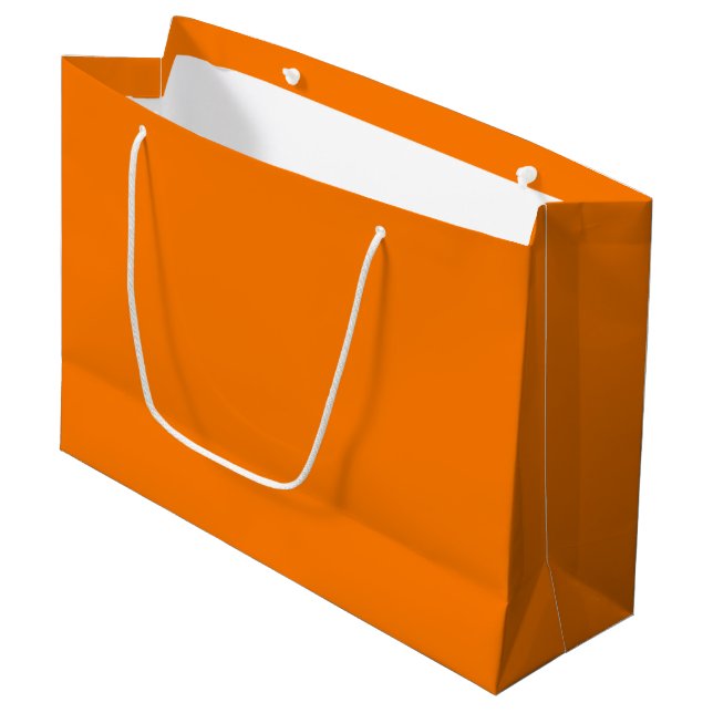 Sicherheit Orangefarbene Farbe Große Geschenktüte (Vorderseite Schrägansicht)