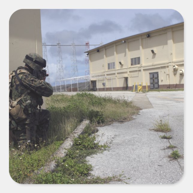 Sicherheit von Seeposten Quadratischer Aufkleber (Vorderseite)