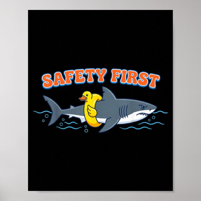 Sicherheits-Fun-Shark-Gummiente-Floatie-Sommer Poster (Vorne)