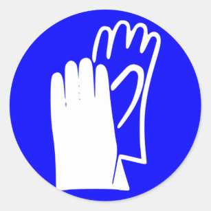 Sicherheits-Handschuh-Zeichen Runder Aufkleber